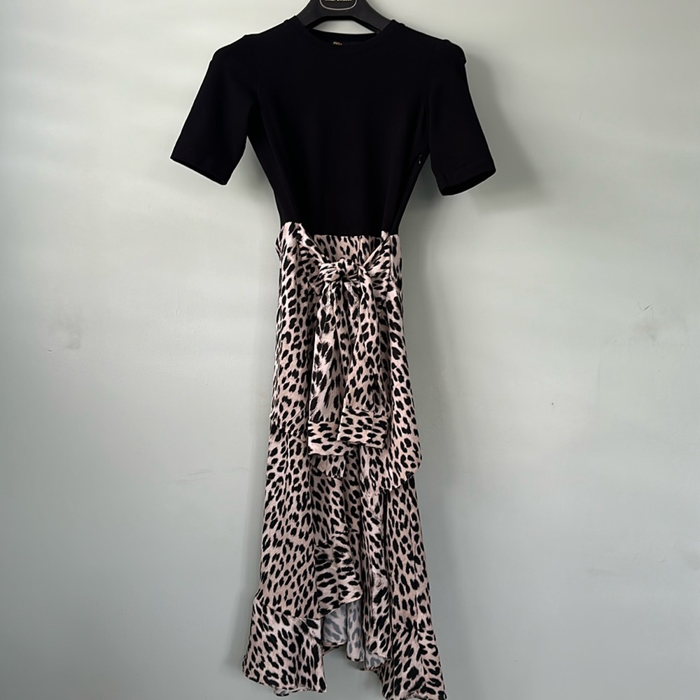 Maje Woven Dress in Animal Print